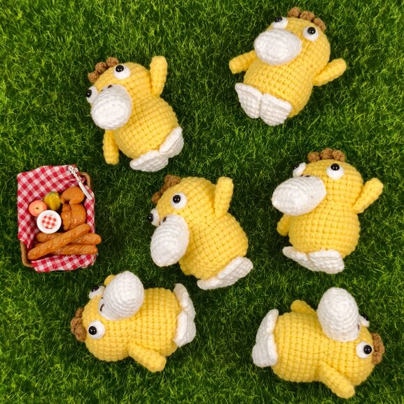 Handmade Amigurumi Crochet Pokemon Psyduck Plushie - Picture 5 of 6